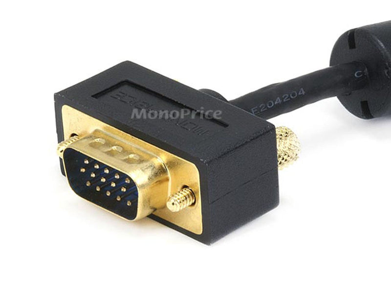 Monoprice 10ft Ultra Slim SVGA Super VGA 30/32AWG M/M Monitor Cable w/ ferrites (Gold Plated Connector) 10 Feet