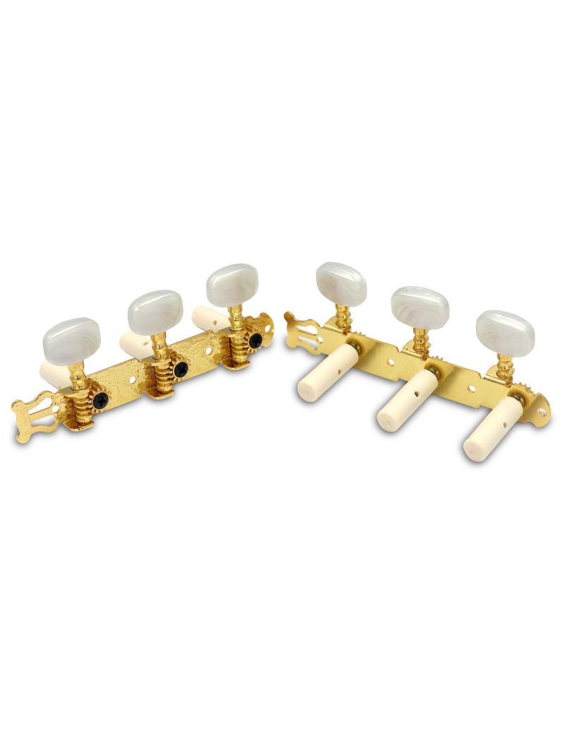 Metallor Guitar Tuning Pegs Gold Plated Machine Heads Tuning Keys Tuners Single Hole for Classical Guitar 3 on a Plank 3L 3R. G304