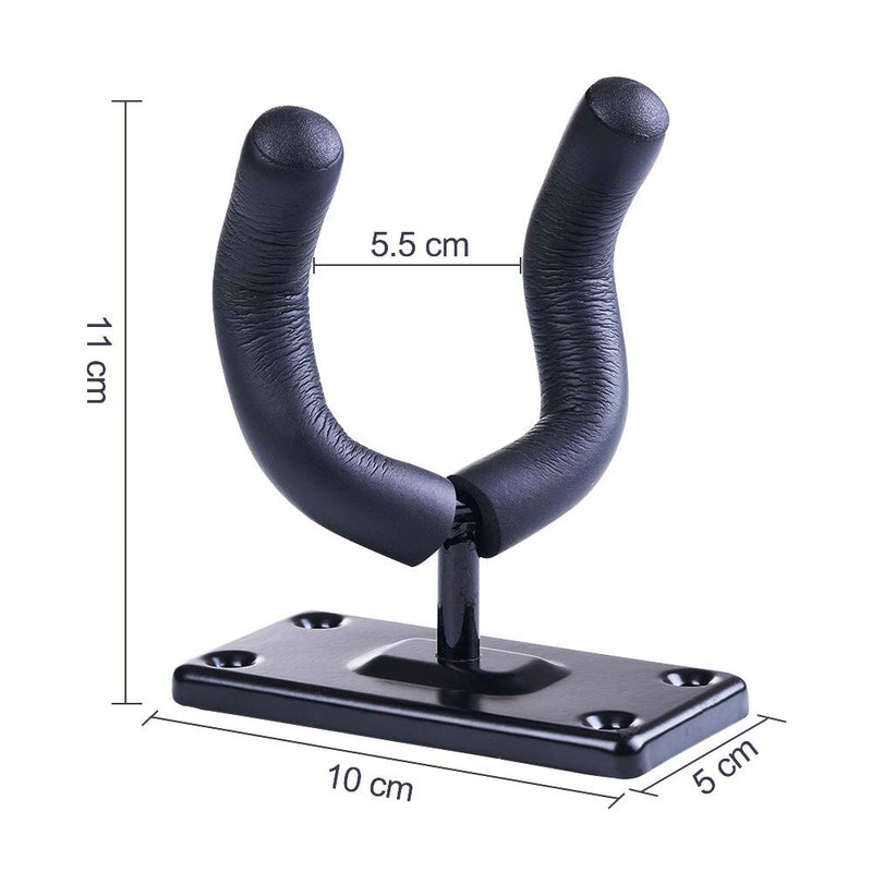 Guitar Wall Mount Hanger Hook Holder Stand 1 Pack Guitar Hangers Hooks for Acoustic Electric and Bass Guitars (Black)