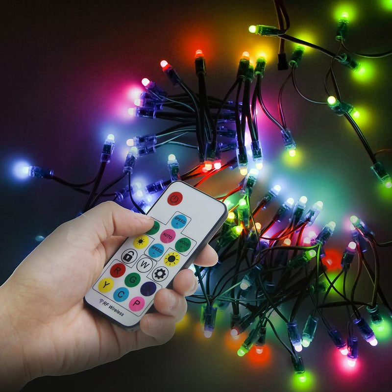 [AUSTRALIA] - WS2812B WS2811 Addressable LED Controller RF Remote Wireless Mini Controller 5~24V DC for WS2812 WS2811 Dream Color Rainbow RGB LED Pixel Strip Panel Light, 3pin JST Connector 358 Color Modes 