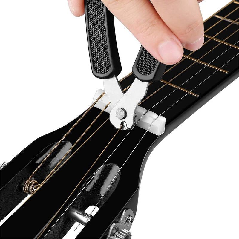 Guitar String Winder, 2 Pieces Guitar String Winder Cutter, String Cutter Guitar String, Guitar String Winder Tool, with Winder, for Guitar Electric Guitar Ukulele Repair Accessories (Black)