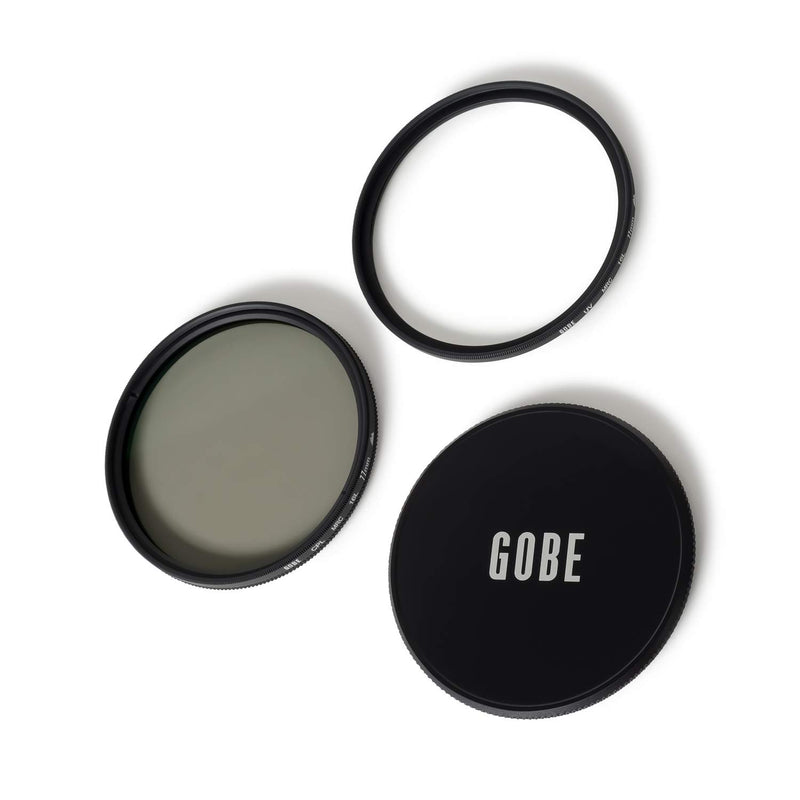 Gobe 77mm UV + Circular Polarizing (CPL) Lens Filter Kit (2Peak)