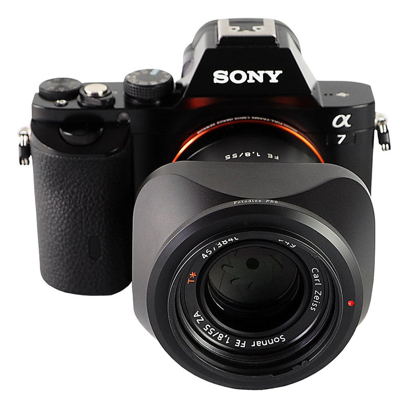 Fotodiox Pro Leica Inspired, Designer Dedicated Metal Bayonet Lens Hood for Zeiss Sonnar T FE 55mm f/1.8 ZA Lens; Professional and Stylish