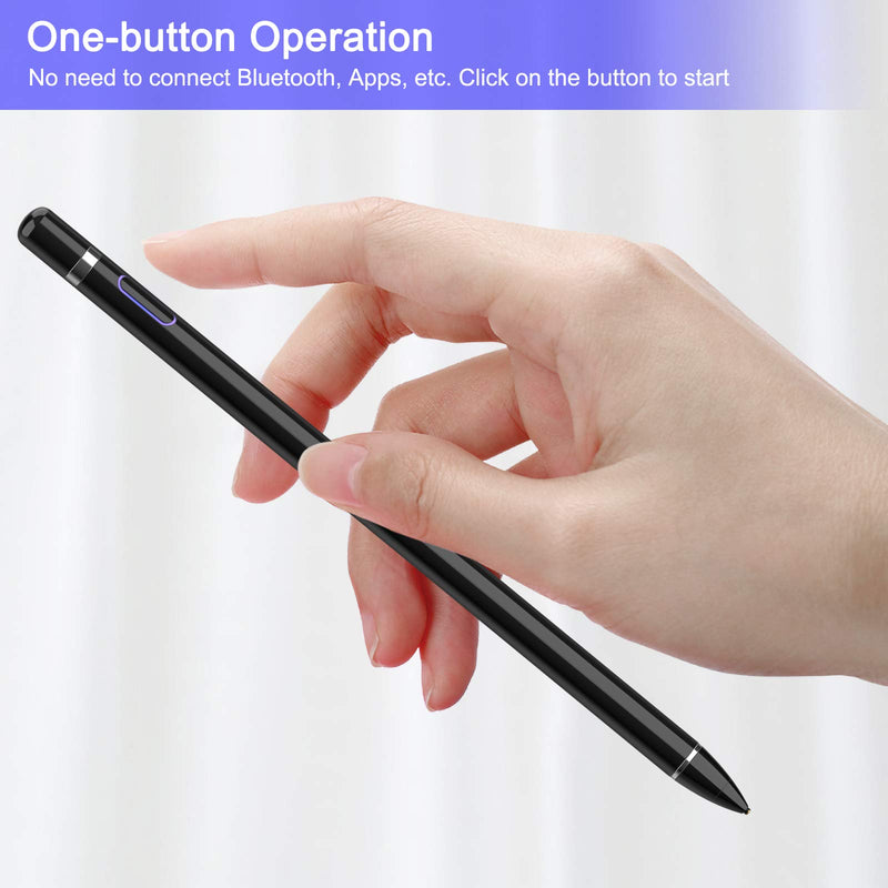 Stylus Pen for Touch Screens, Digital Pencil Active Pens Fine Point Stylist Compatible with iPhone iPad Pro Air Mini and Other Tablets Black