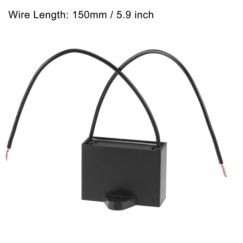 uxcell Ceiling Fan Capacitor CBB61 10uF 250V AC 2 Wires Metallized Polypropylene Film Capacitor 47x34x18mm for Electric Fan Pump Motor Generator 2Pcs