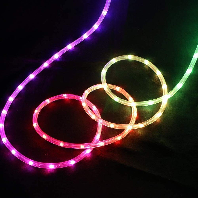 Outdoor Rope Lights Mains Powered Waterproof,16.4ft 100 LED Fairy String Lights Indoor,256 Colors 8 Modes Remote Control Christmas Lighting for Bedroom Garden Party