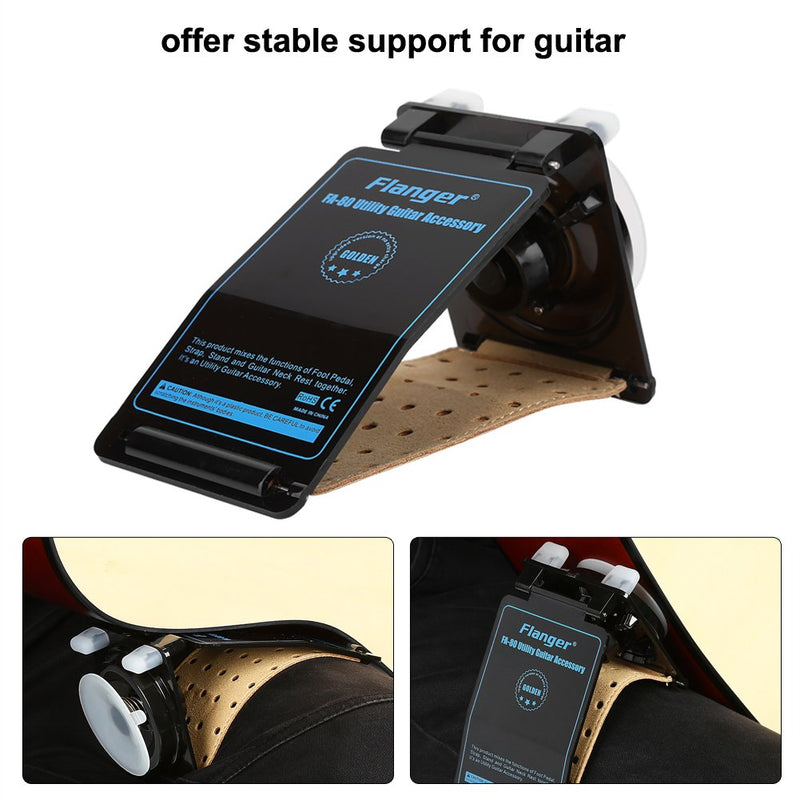 Drfeify Multifunction Guitar Mount, PU Leather Guitar Desktop Neck Rest Pedestal Accessories for Folk Classical Guitars
