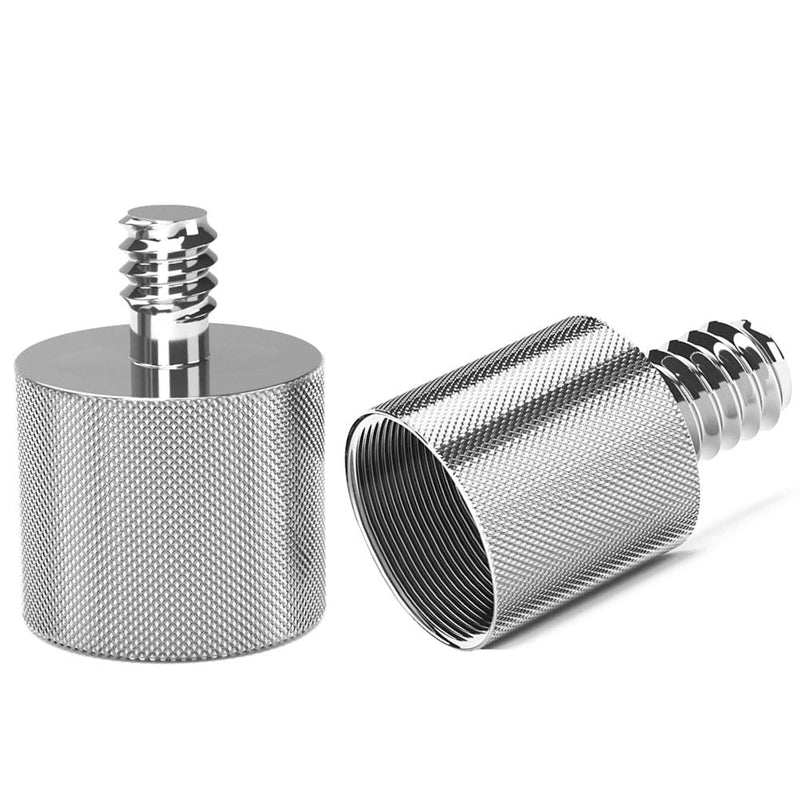 Boseen Mic Thread Screw Adapter, 1/4" Male to 5/8" Female & 3/8" Male to 5/8" Female Converter Threaded Screw Adapter for Camera and Microphone Stands and Mounts