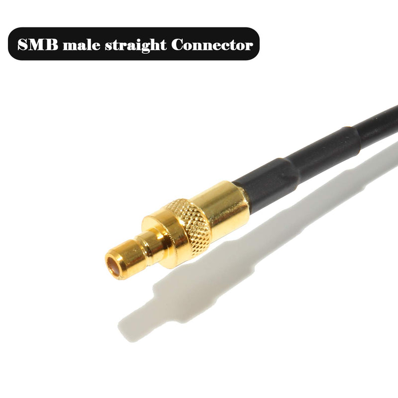 Anina 52' Sirius XM Radio Antenna Coaxial Extension Cable for Satellite Radio Receivers SMB Straight Male to SMB Right Angle Female 52' Right Angle Female