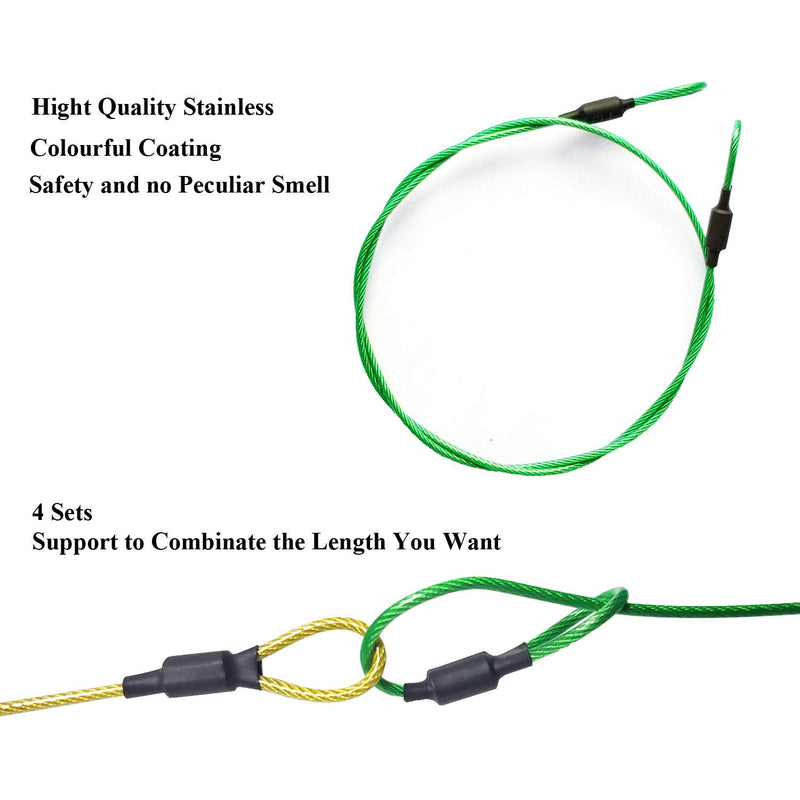 Camera Safety Tether, Stainless Steel Cable Wire Colorful Coating Lanyard with Hook Carabiner Clip for GoPro Hero 9 8 7 6 5 4 3 Session DJI Osmo Action and Other Action Camera