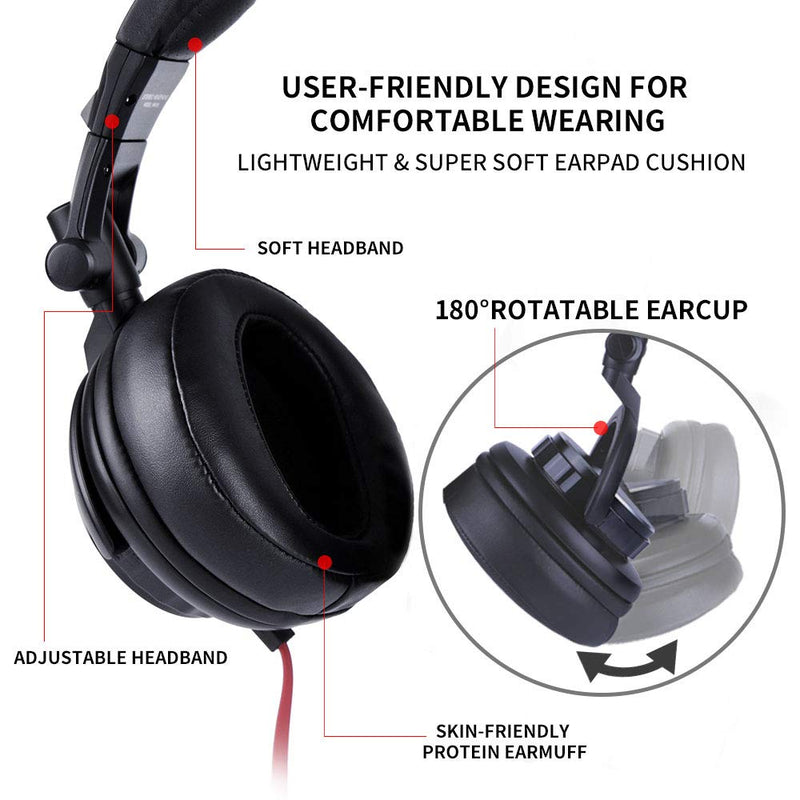 SOMiC Over Ear DJ Headphones for Monitor/HiFi Keyboard Guitar amp, Noise Canceling, Foldable Music DJ Headsets, with 3.5/6.5 MM plug (Black)