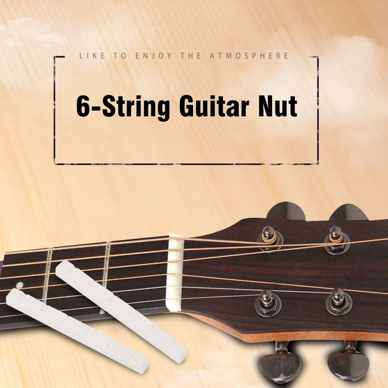Guitar Nut 6-String Nut Saddle Guitar Nut Set Bone Guitar Bridge for Classical Acoustic Guitar Replacement White