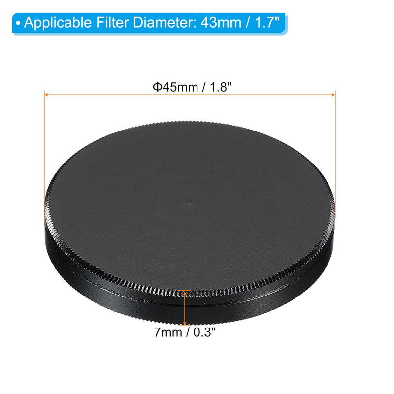 PATIKIL 43mm Lens Cap, Camera Lens Cap Cover Universal Front Metal Lens Filter Stacks Cap Protective Case for 43mm Camera Circular Polarizing Fader ND Filter, Black