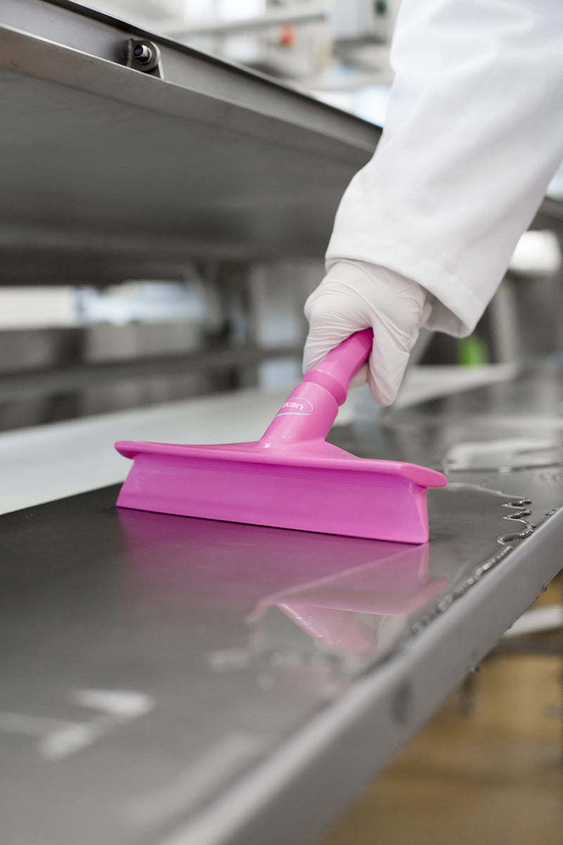 Vikan 71251 Rubber Polypropylene Frame Bench Single Blade Squeegee, 10", Pink 7125
