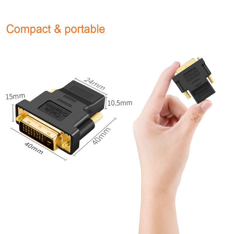 [AUSTRALIA] - CableCreation DVI to HDMI Adapter,2-Pack Bi-Directional DVI Male to HDMI Female Converter, Support 1080P, 3D for PS3,PS4,TV Box,Blu-ray,Projector,HDTV 2-Pack Female to Male 