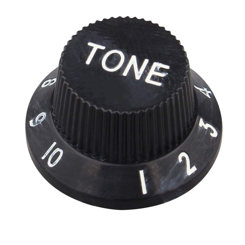 Futheda 4Pcs Electric Guitar Black Top Hat Speed Control Knobs Panel Line Cap Compatible with Stratocaster SG Type Electric Guitar Volume Knob Electric Guitar Replacement Potentiometer Cap