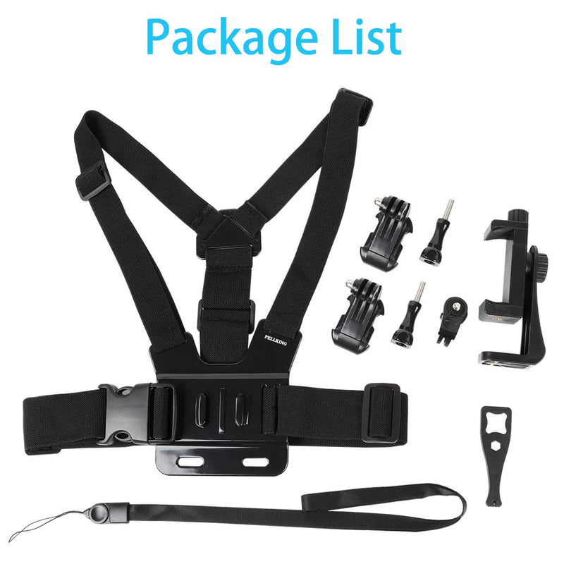 Mobile Phone Chest Strap Mount,Harness Strap Holder Universal Cell Phone Clip for Action Camera POV Compatible with Gopro Akaso Samsung iPhone etc