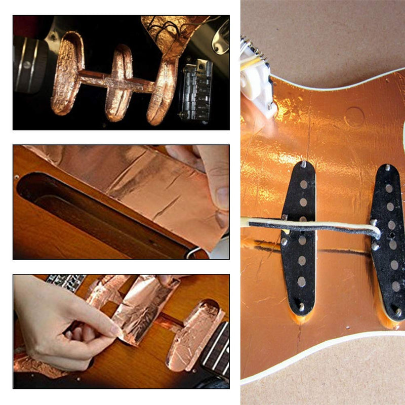 10pcs Copper Foil Strong Adhesive Single Sided Conductive Copper Multipurpose Tape for Guitar EMI Shielding(30cm*20cm) 30cm*20cm