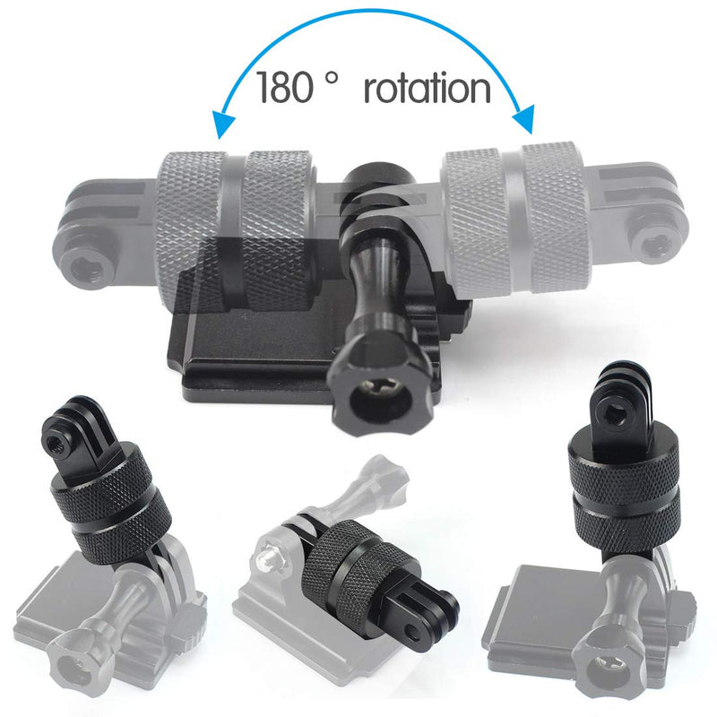 FEICHAO 2Pcs 360 Degree Universal Swivel Mount CNC Rotating Tripod Adapter Head Pivot Arm Connector Compatible for Gopro Hero Series/Session 8.0 5 4 / Fusion and Other Action Camera