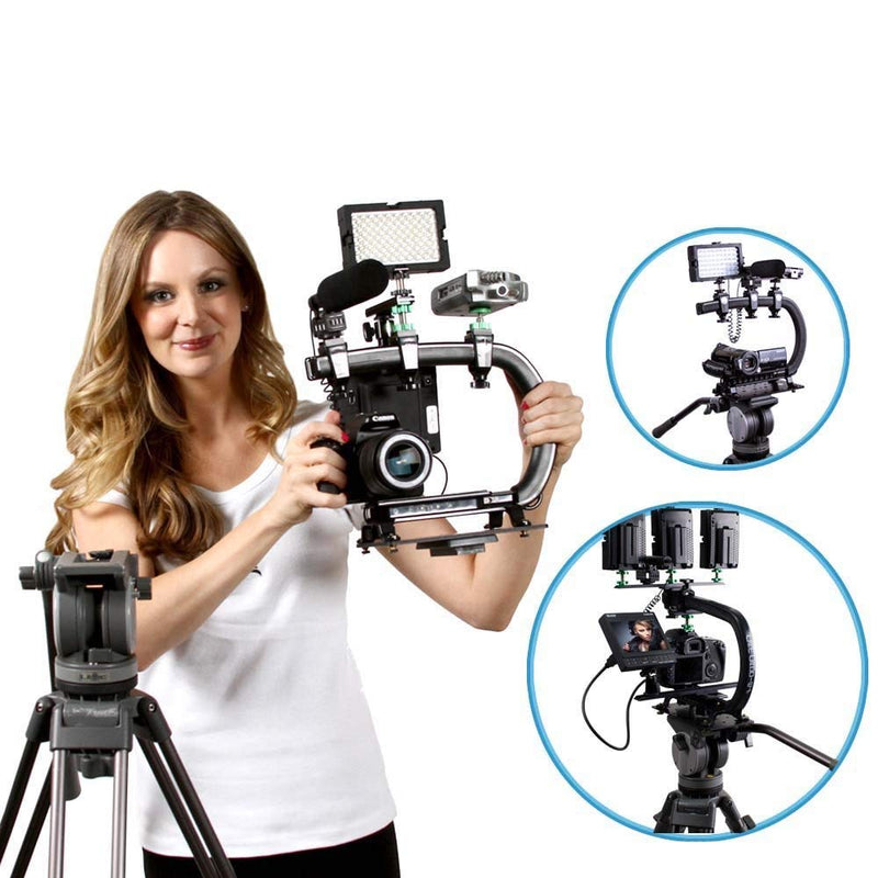 Cam Caddie Scorpion EX Photo Video Cheese Plate / Tripod Mount with (21) ¼”-20 and (9) 3/8"-16 Threaded Holes – Heavy Duty Aluminum Anodized Flat Black Scorpion Cheese Plate