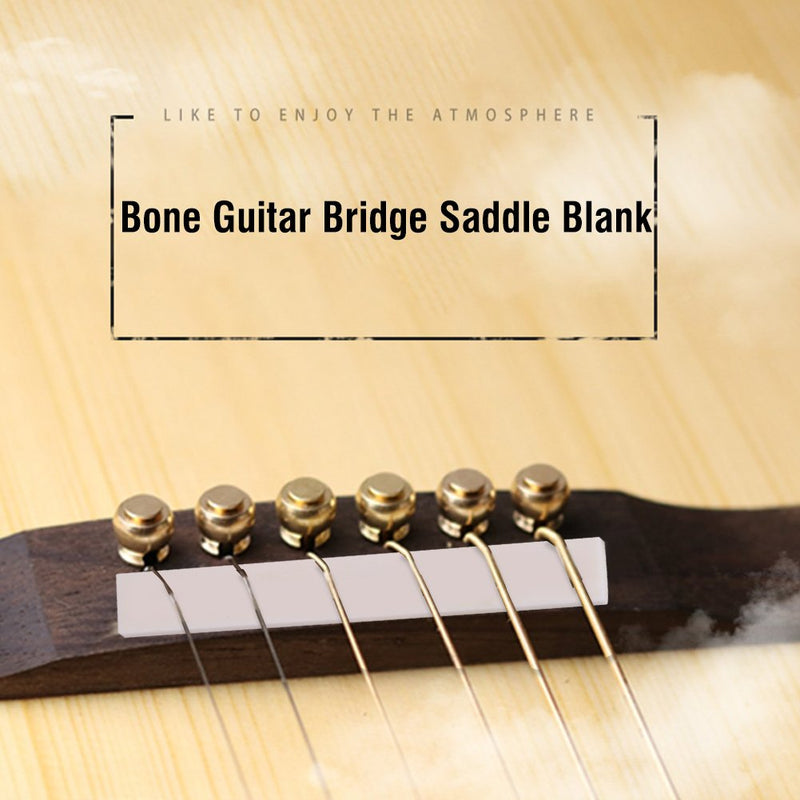 Dilwe 6Pcs Acoustic Guitar Bone Saddle, Guitar Bridge Saddle Blank for Acoustic Classical Guitar Mandolin Banjo Ukulele