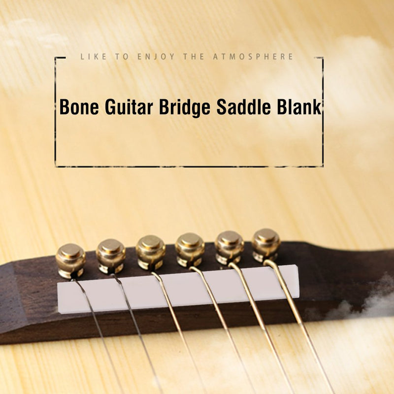 Guitar Bone Saddle 6Pcs Bone Guitar Bridge Saddle Blank for Acoustic Classical Guitar Mandolin Banjo Ukulele
