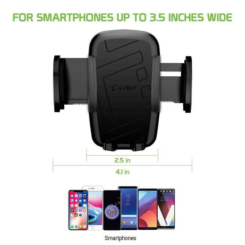 Cellet Car Phone Mount Extendable Windshield and Dashboard Holder Compatible for iPhone XS/Max/XR/X/8/Plus/7 Plus Samsung Note 9/8/5 Galaxy S9 Plus S8 LG Motorola