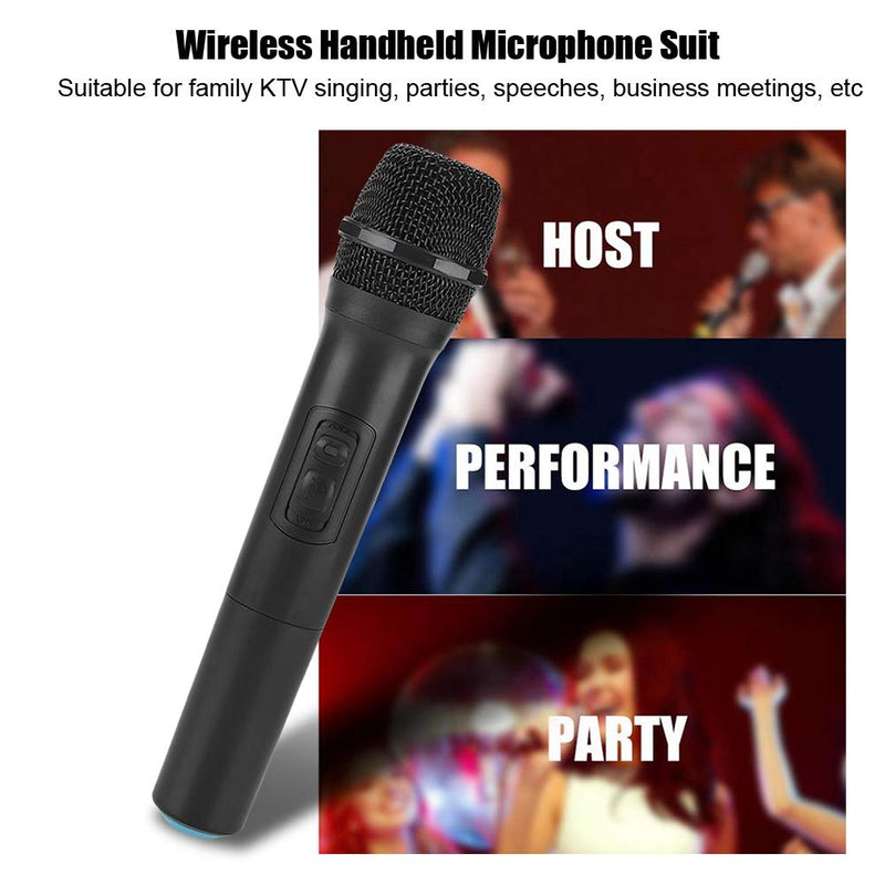 Wireless Microphone, VHF Microphone with Receiver 30-100m Range, Karaoke Handheld Microphone Powerful Sound Quality, for Party Conference Church Wedding