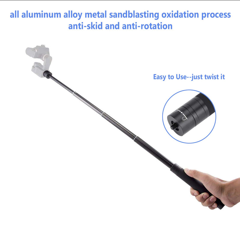 Extension Rod Pole Bar SZ_ABTO Adjustable Selfie Stick for Gimbal Stabilizer Compatible with OSMO Mobile 3 2 Action Gopro Vlog Pocket Zhiyun Smooth 4 Q2 Moza Mini S Handheld Gimbal with 1/4" Thread