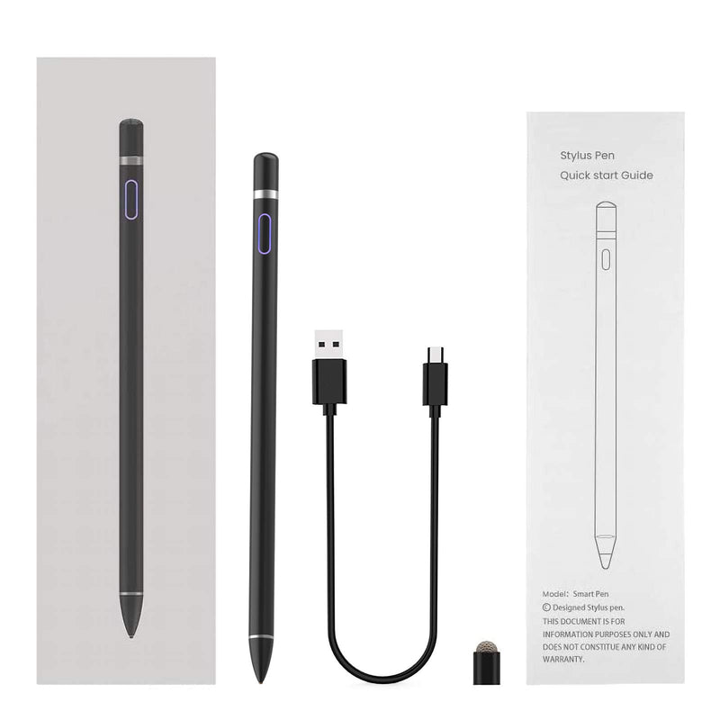 Stylus Pen for Touch Screens, Digital Pencil Active Pens Fine Point Stylist Compatible with iPhone iPad Pro Air Mini and Other Tablets Black