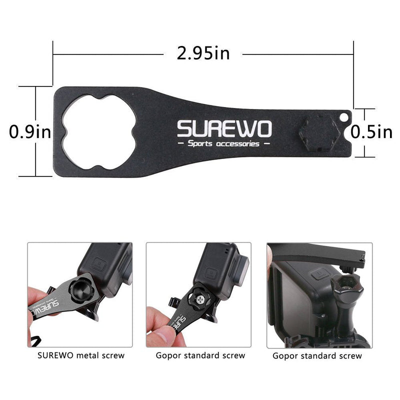 SUREWO Dual Rotating Extension Arm Mount Compatible with GoPro Hero 10 9 8 7 6 5 Black,DJI Osmo Action 2,AKASO,Campark and More (Black)