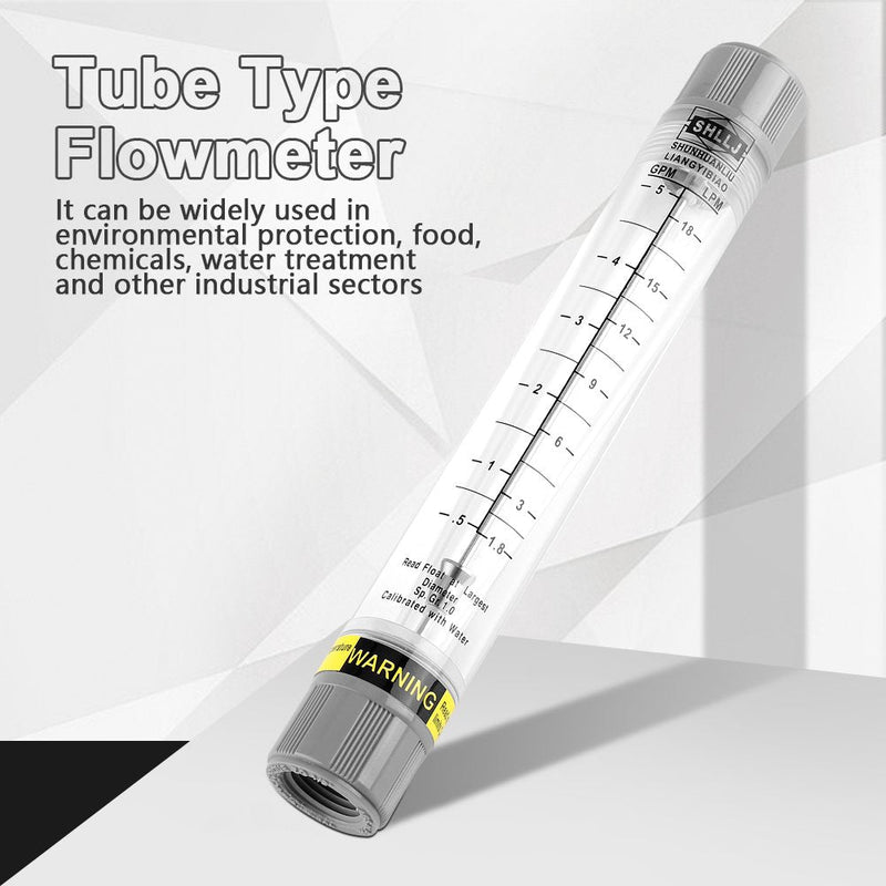 Flow Meter, 0.5-5 GPM 1.8-18 LPM Tube Type Flow Meter for Gas Liquid Pipeline Flowmeter for Water Industrial Field
