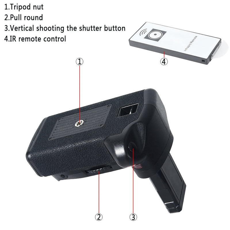 DSTE Replacement for Pro IR Remote MB-D3400 Vertical Battery Grip + 2X EN-EL14 EN-EL14a Compatible Nikon D3400 SLR Digital Camera