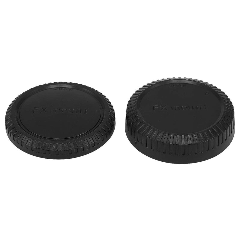 Haoge Camera Body Cap and Rear Lens Cap Cover Kit for Fujifilm X FX Mount Camera Lens Such as X-Pro1 X-Pro2 X-Pro3 X-T1 X-T2 X-T3 XT4 XE4 X-T10 X-T20 X-T30 X-E2 X-E2s X-E3 X-A10 X-A20 X-H1 X-A5 X-T100 for Fujifilm X Mount
