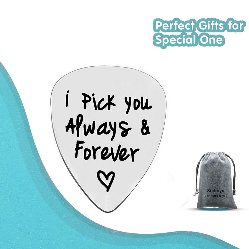 Anniversary Gifts for Him Boyfriend I Pick You Always and Forever Guitar Pick Anniversary Gifts for Husband Birthday Christmas Gifts Valentines Day Gifts for Men