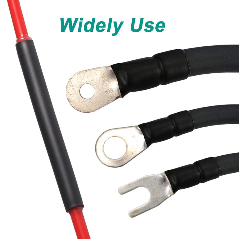 2 Pcs 1 inch (Diameter) 3:1 Waterproof Heat Shrink Tubing Kit, Large Marine Dual Wall Adhesive Shrinkable Wire Wrap Tube, Insulation Sealing Wear-Resistant Cable Protector by YUKSY (4ft, Black & Red) 1" (4ft, Black/Red)