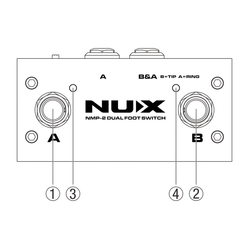 NUX NMP-2 Dual Footswitch AB Pedal A/B Pedal Dual Foot Switch