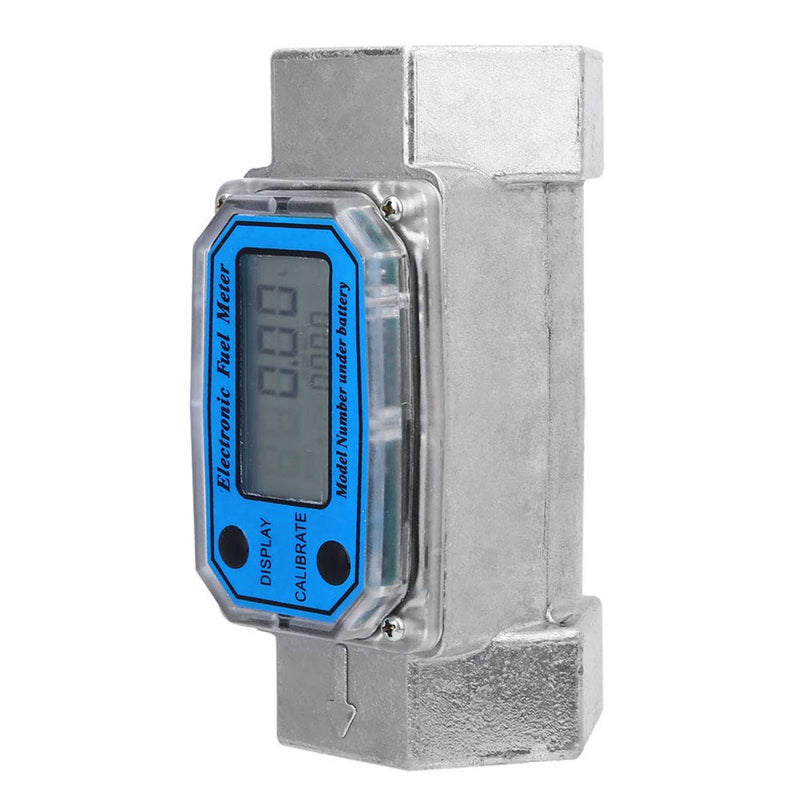 Hilitand Mini Digital Turbine Flowmeter Diesel Kerosene Gasoline Fuel Flow Meter 15-120L 1.5inch NPT Blue