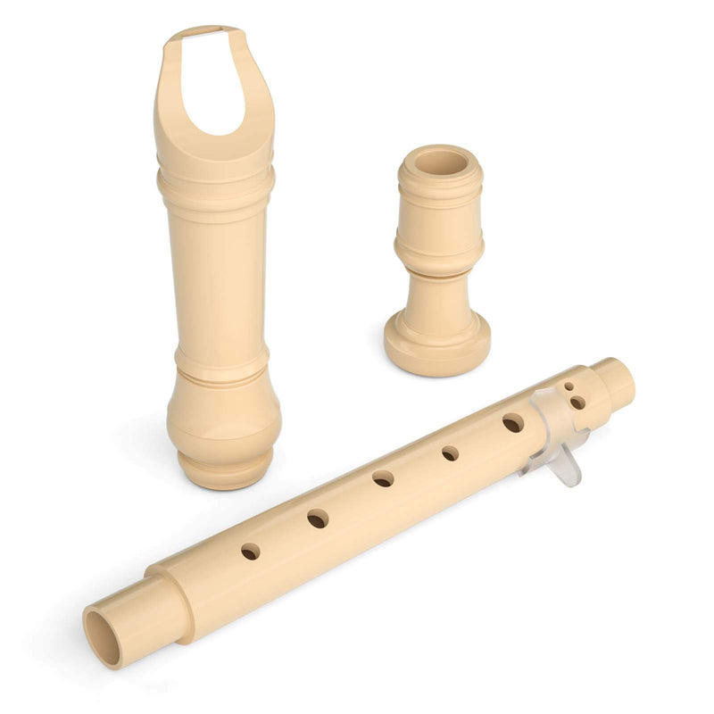 Eastar ERS-21BN ABS Baroque Soprano Recorder for Kids C Key 8 Hole With Cleaning Rod Carrying Bag Thumb Rest Fingering Chart, Natural Color