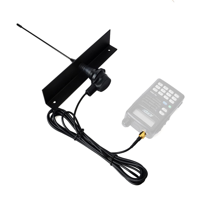 HYSHIKRA 433Mhz 8.2inch 2dBi Mini Whip 50W SMA-Male Antenna with 3Meter 9.8ft RG174 Cable and Antenna Installation Mount Bracket for Signal Booster Wireless Repeater