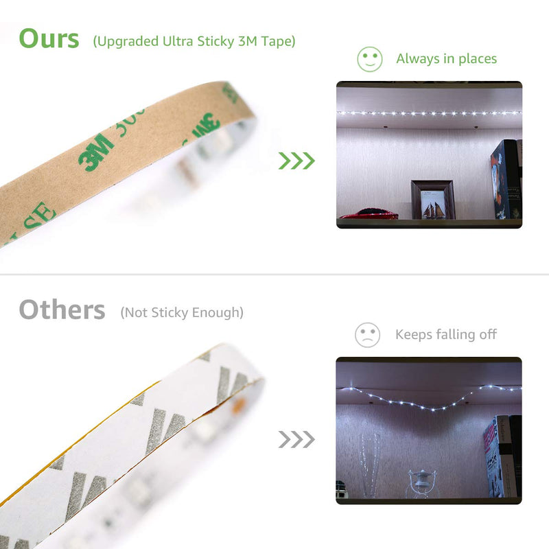 [AUSTRALIA] - LE 12V LED Strip Light, Flexible, Waterproof, SMD 2835, 16.4ft Tape Light for Christmas, Home, Kitchen and More, Daylight White（Power Adapter not Include） 