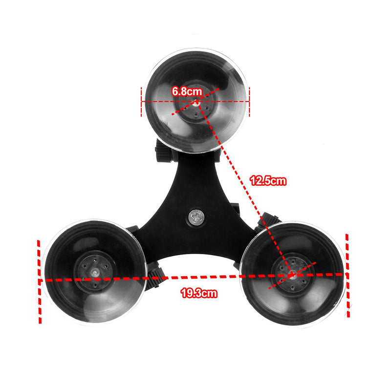 [AUSTRALIA] - Camera Mount for Car - Camera Suction Mount - Car Mount Triple Suction Cup Mount with 1/4 Threaded Head 360 Degree Tripod Ball Head Black B 