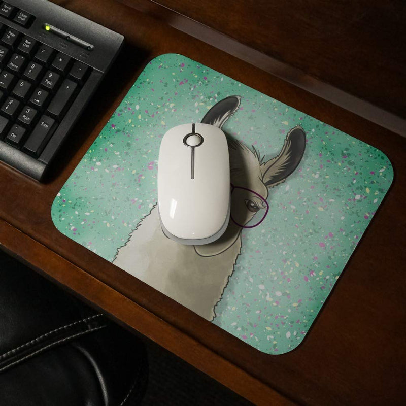 Hip Llama with Glasses Low Profile Thin Mouse Pad Mousepad