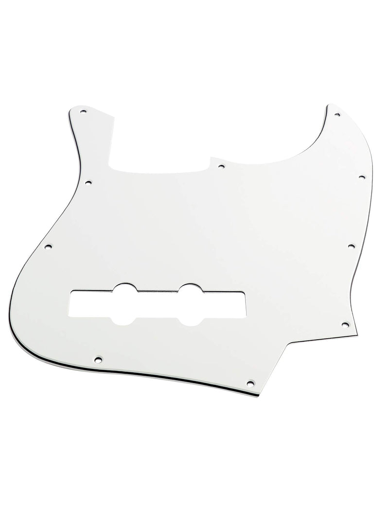 Metallor Bass Pickguard 3 Ply Scratch Plate for 4 String Jazz Bass J Bass Parts Replacement White.