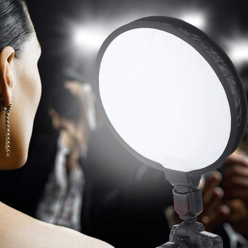 15.75"/40 cm Round Softbox Speedlite, Portable Studio Flash Diffuser Light Softbox, Speedlight Umbrella Softbox with Carrying Bag for Portrait and Product Photography