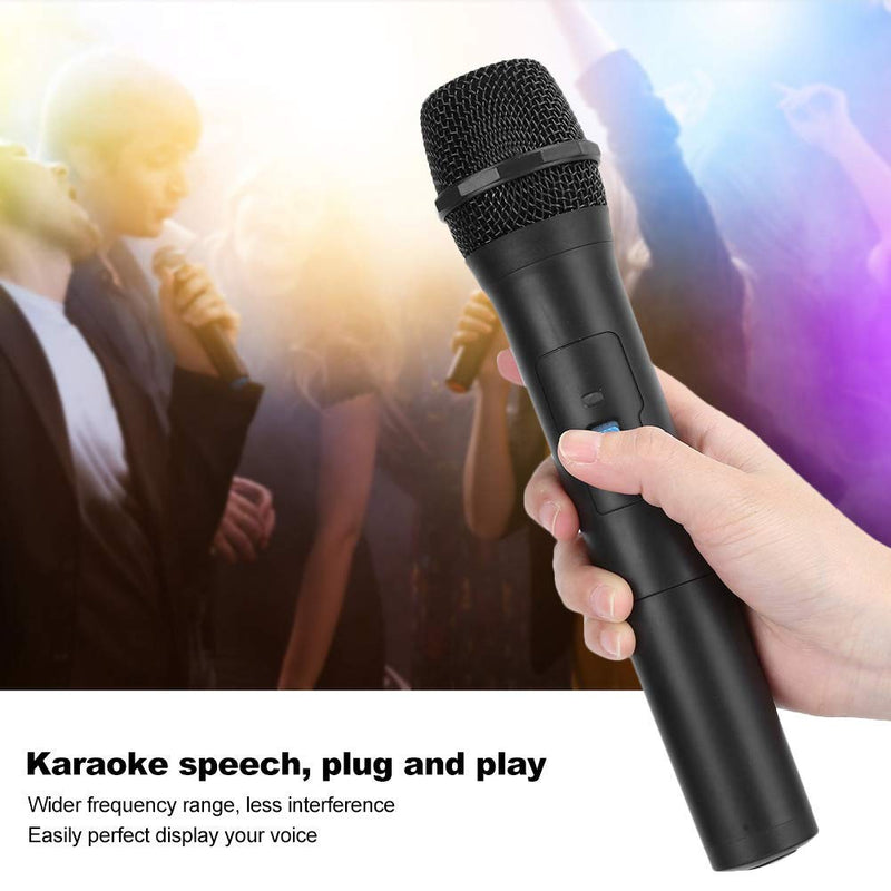 Wireless Handheld Microphone, Professional 2 In 1 VHF Universal USB Receive Handheld Mic, for Karaoke, Family Ktv Singing, Parties, Speeches, for Android/iPhone/iPad/PC/Laptop(Black) Black