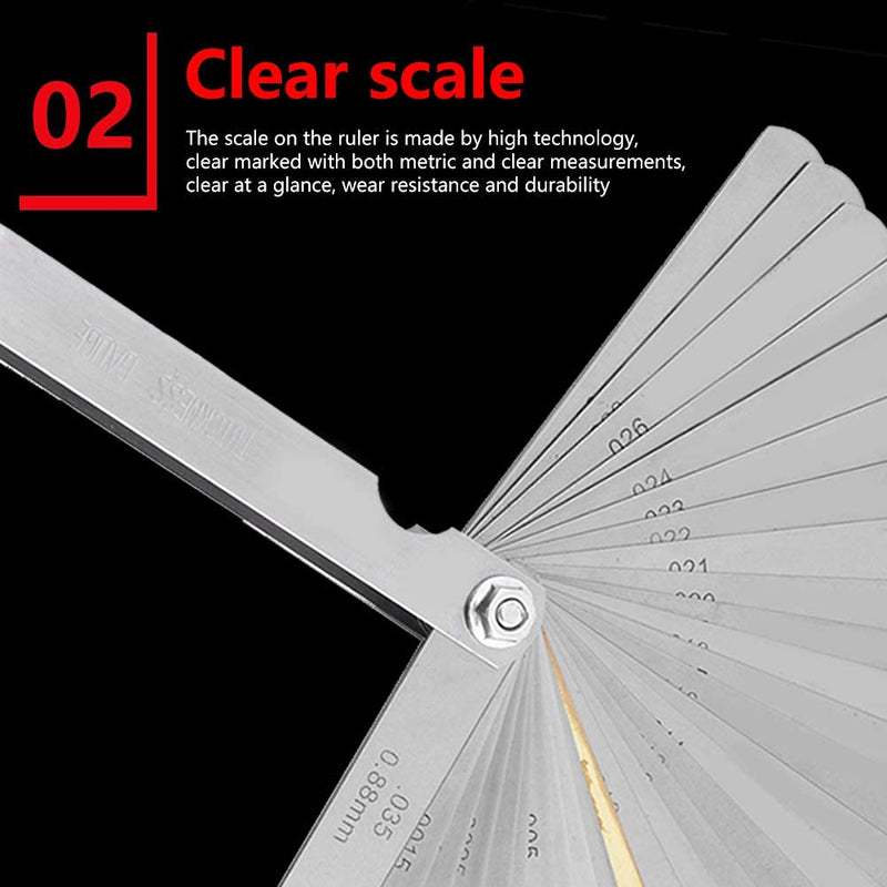 VGEBY Feeler Gauge Set, Stainless Steel Guitar Luthier Ruler Gauge Guitar Fretboard Gap Measuring Tool