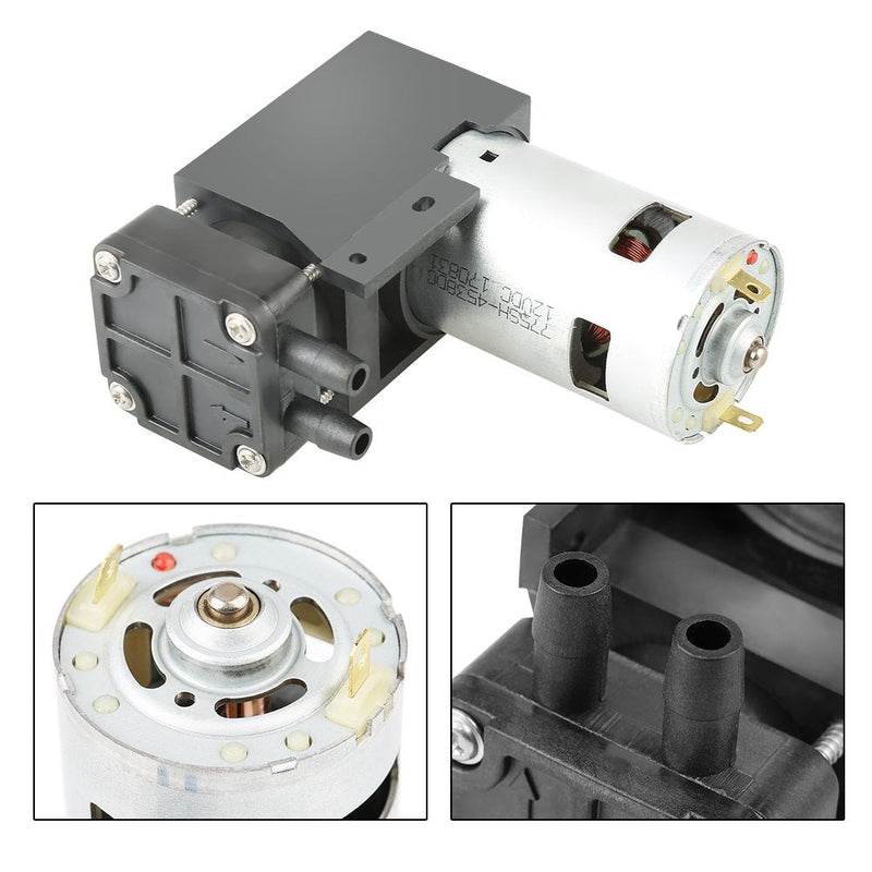 [AUSTRALIA] - DC 12v Mini Suction Gear Pump Low Noise Oilless Pump Oil-Free Diaphragm Pump Small Vacuum Pump for Laboratory Equipment Air Compressor 8 * 7 * 5cm 