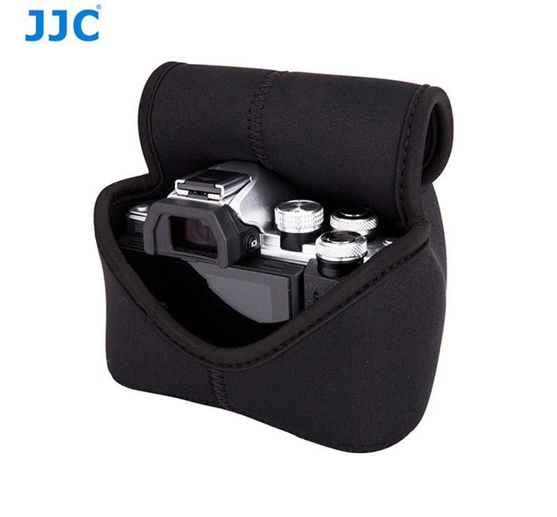 JJC Black Ultra Light Neoprene Camera Case for Fujifilm Fuji X-T100 X-T30 X-T20 X-T10 +16-50mm/ 18-55mm/15-45mm/ 23mm Lens/50mm Lens, Pouch Bag for Olympus E-PL8 E-M5II E-M10 II, Canon M50 M5 OC-F2