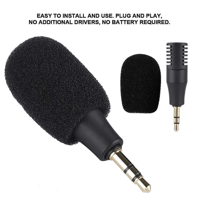 ASHATA PC Microphone, Mini Portable Condenser HD Microphone with 3.5mm Microphone Jack Aluminum Microphone, Condenser Microphone for Cell Phone Voice Recorder for Tablet PC, etc.